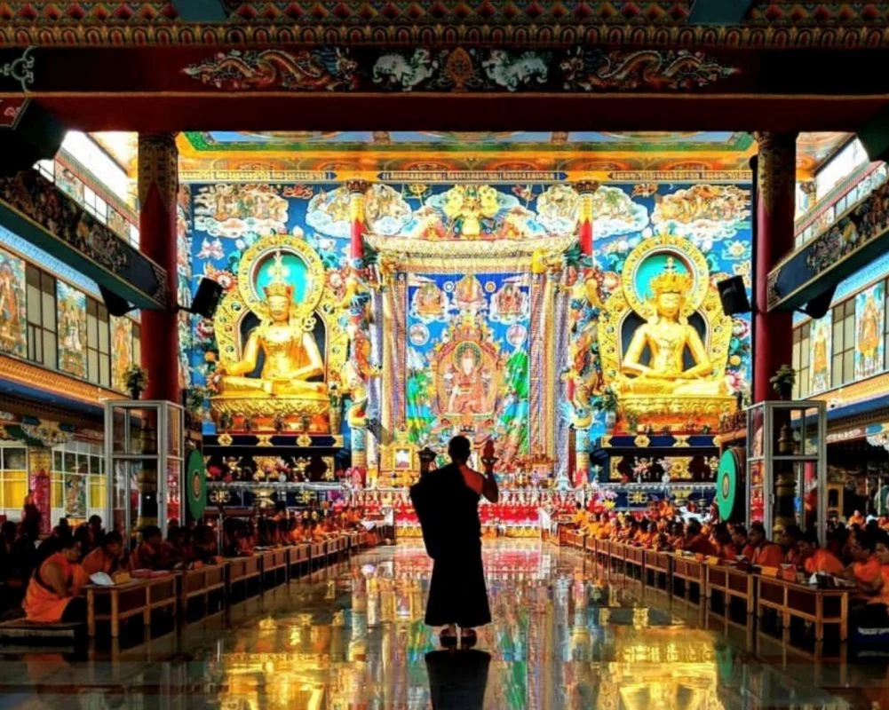 Bylakuppe Buddhist Golden Temple Namdroling Monastery, Mysore, second largest Tibetan settlement outside of Tibet, Karnataka, Places to Visit in Mysore