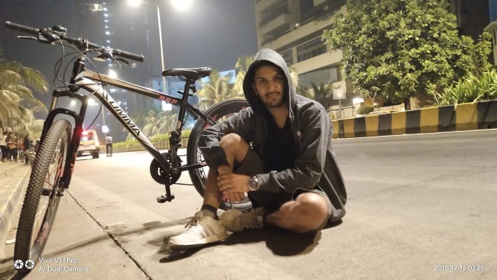 Boy Posing With Cycle At Weekends Night Cycling Event -Mumbai Midnight Cycling | Hikerwolf