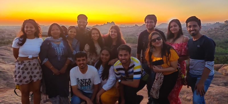 Group Enjoying The Sunset View-Hampi Trip |Hikerwolf