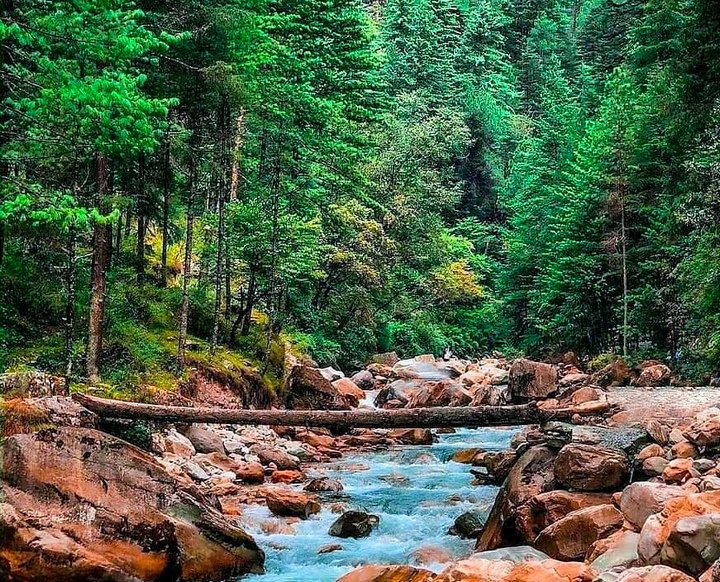 River Flowing Between River | Kheerganga Trek