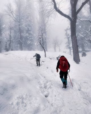 Boys Trekking To Brahmtal