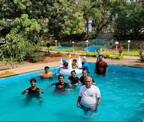 Poeple Enjoying Pool Bath | Camping Near Mumbai-Hikerwolf