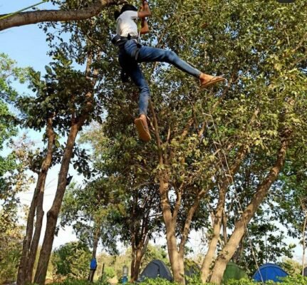 Girl Ready For Ziplining | Camping Near Pune - Hikerwolf