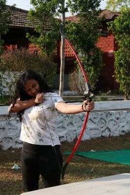 Girl Aiming Target- Camping Near Mumbai | Hikerwolf