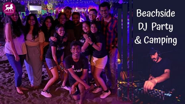 A Group Of Friends Enjoying Camping And Beachside DJ party -Alibaug Camping