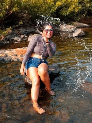 Girl Playing With RIver Water- Camping Near Mumbai |Hikerwolf