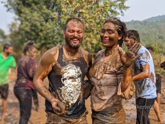 Couple Posing After Mudbath |Camping Near Pune | Hikerwolf