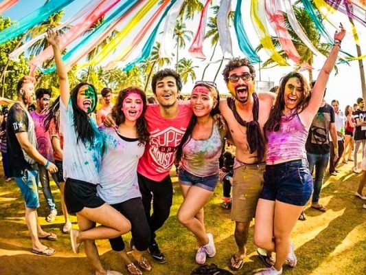 Friends Enjoying Holi Event With Hikerwolf