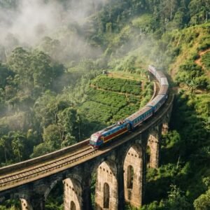 Golden Sunset Over Sri Lanka Landscape